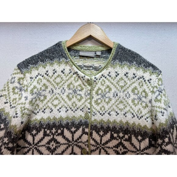 Croft & Barrow Womens Cardigan Sweater Knit Long Sleeve Size XL Multi Snowflakes - Picture 3 of 11